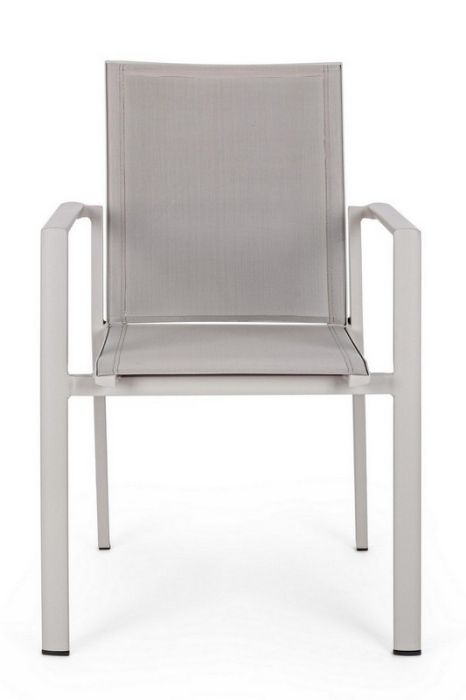 Silla Konnor Aluminio Blanco Textilene Gris, 56'2 Cm