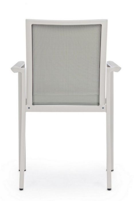 Silla Aluminio Blanco Textilene Gris, 56'2 Cm