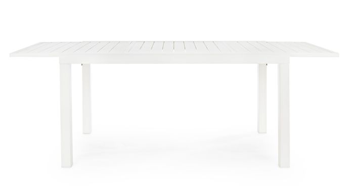 Mesa Rectangular Extensible Aluminio Blanco, 140/210 Cm