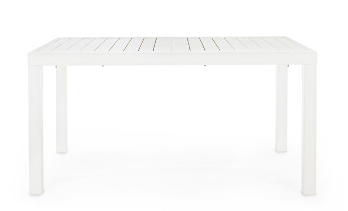 Mesa Rectangular Extensible Aluminio Blanco, 140/210 Cm