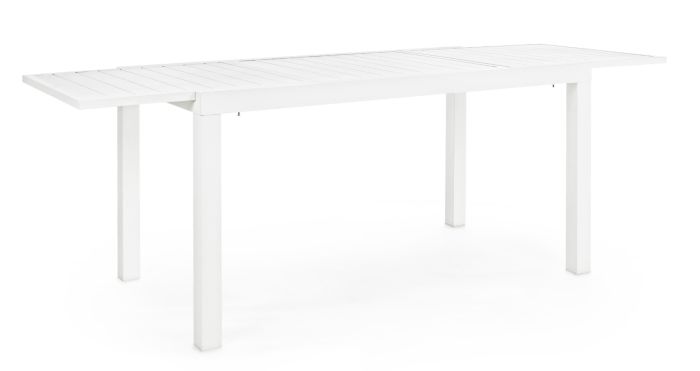 Mesa Rectangular Extensible Aluminio Blanco, 140/210 Cm