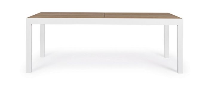 Mesa Jardín Extensible Aluminio Blanco Polywood Color Madera Teka, 200/300 Cm