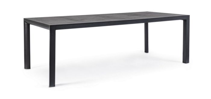 Mesa Jardín Mason Estilo Moderno Aluminio Cerámica Gris Antracita, 220 Cm