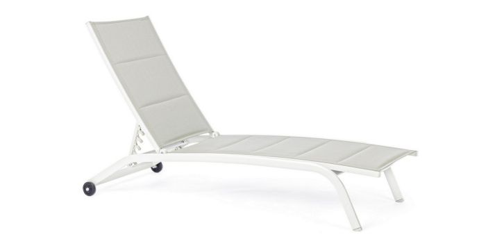 Tumbona Con Ruedas Exterior Cleopas Estilo Moderno Aluminio Blanco, 61 Cm