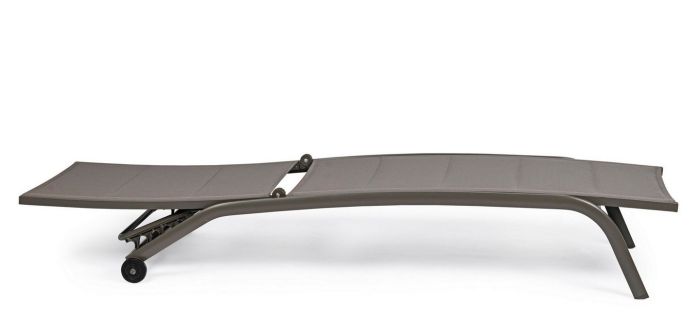 Tumbona Con Ruedas Exterior Aluminio Gris, 61 Cm