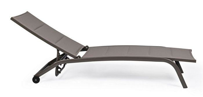 Tumbona Con Ruedas Exterior Aluminio Gris, 61 Cm