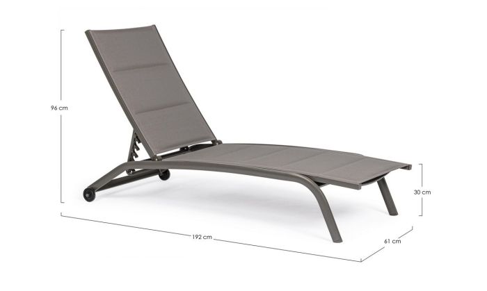 Tumbona Con Ruedas Exterior Aluminio Gris, 61 Cm