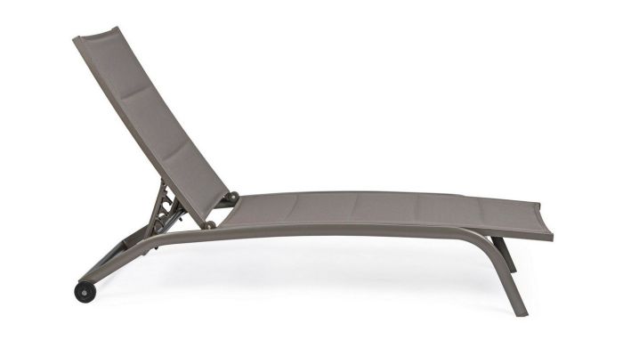 Tumbona Con Ruedas Exterior Cleopas Reclinable Aluminio Gris, 61 Cm
