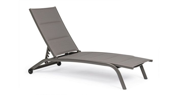 Tumbona Con Ruedas Exterior Cleopas Estilo Moderno Aluminio Gris, 61 Cm