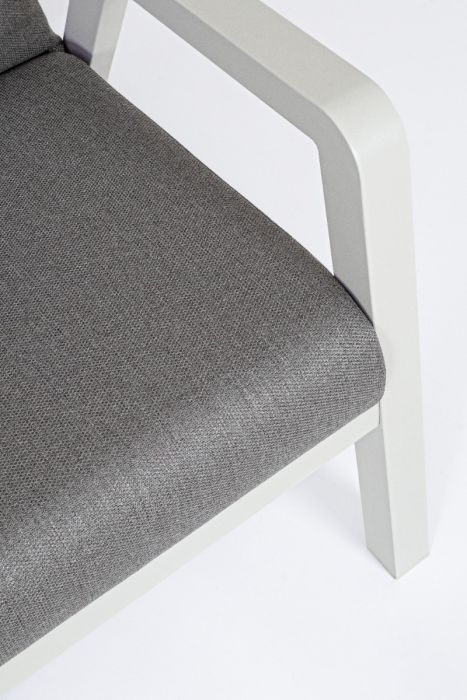 Set Sofás Cojines Tejido Gris Aluminio Blanco