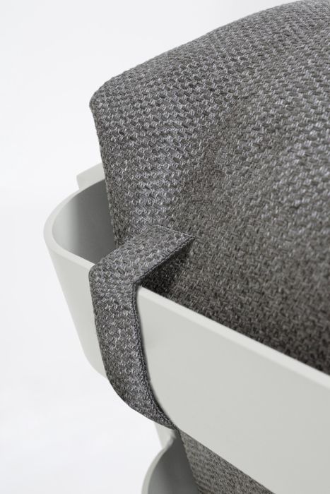Set Sofás Cojines Tejido Gris Aluminio Blanco