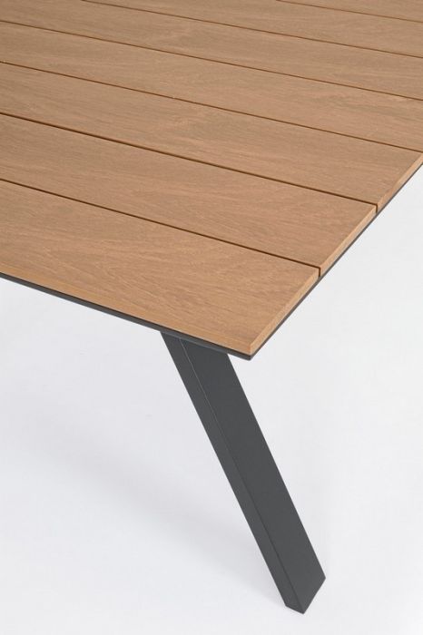 Mesa Jardín Aluminio Negro Polywood, 200 Cm 