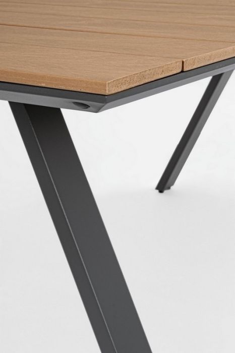 Mesa Jardín Aluminio Negro Polywood, 200 Cm 