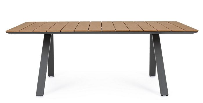 Mesa Jardín Elías Aluminio Negro Polywood, 200 Cm 