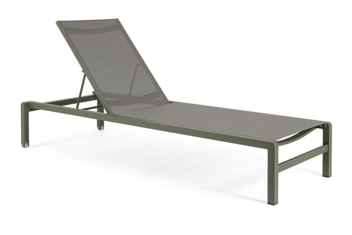 Tumbona Con Ruedas Konnor Estilo Moderno Aluminio Verde, 78 Cm