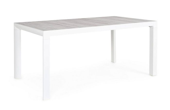 Mesa Jardín Mason Estilo Moderno Blanco Gris, 160 Cm