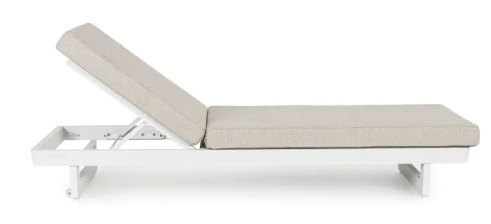 Tumbona Individual Tejido Aluminio Blanco, 195 Cm