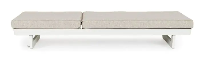 Tumbona Individual Tejido Aluminio Blanco, 195 Cm
