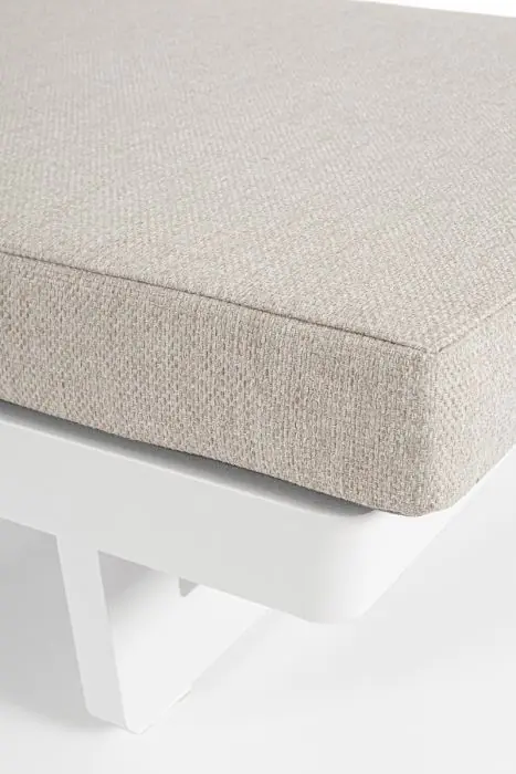 Tumbona Individual Tejido Aluminio Blanco, 195 Cm