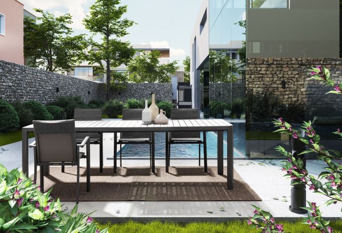 Mesa Comedor Extensible Jardín 180-240X100 Antracita