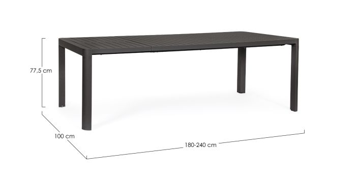 Mesa Comedor Extensible Jardín 180-240X100 Antracita