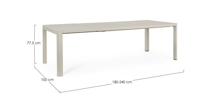 Mesa Comedor Extensible Jardín 180-240X100 Beige