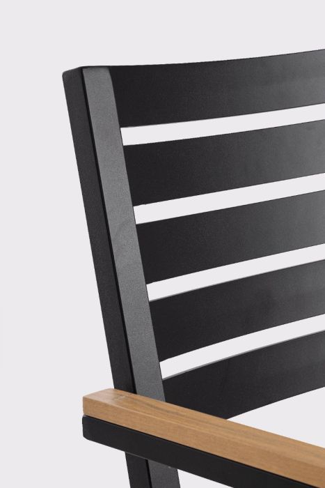 Silla Jardín con Cojín Aluminio Gris Antracita, 55 Cm