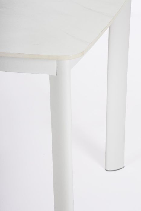 Mesa Sobre Piedra Sinterizada Aluminio Blanco, 180 Cm