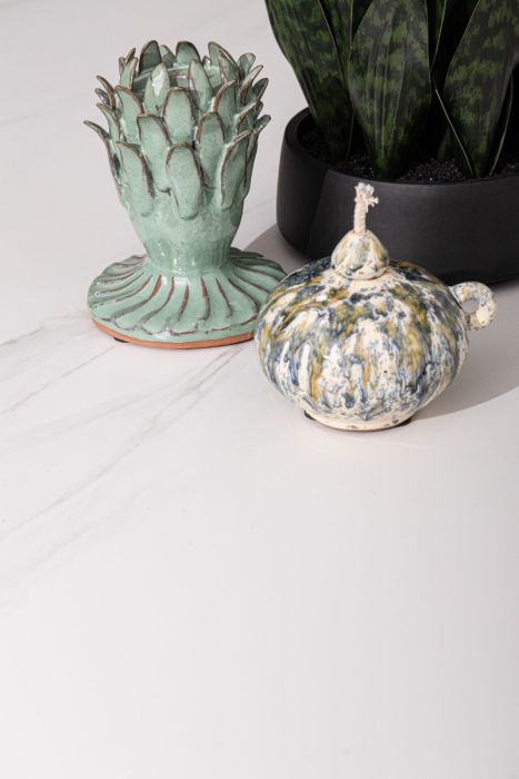 Mesa Sobre Piedra Sinterizada Aluminio Blanco, 180 Cm