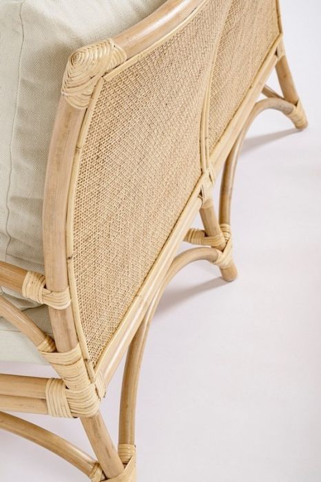 Sofá 2 Plazas Exterior Tejido Beige Ratán, 129 Cm