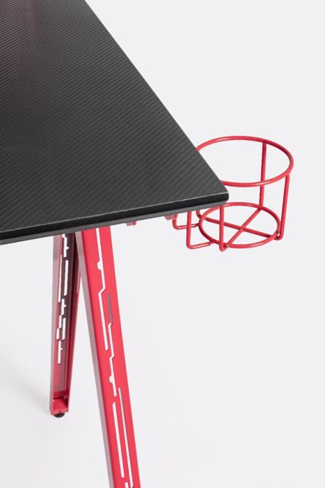 Mesa Escritorio Gaming Acero Rojo Negro, 135'5 Cm