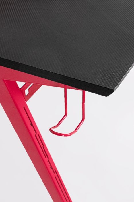 Mesa Escritorio Gaming Acero Rojo Negro, 135'5 Cm