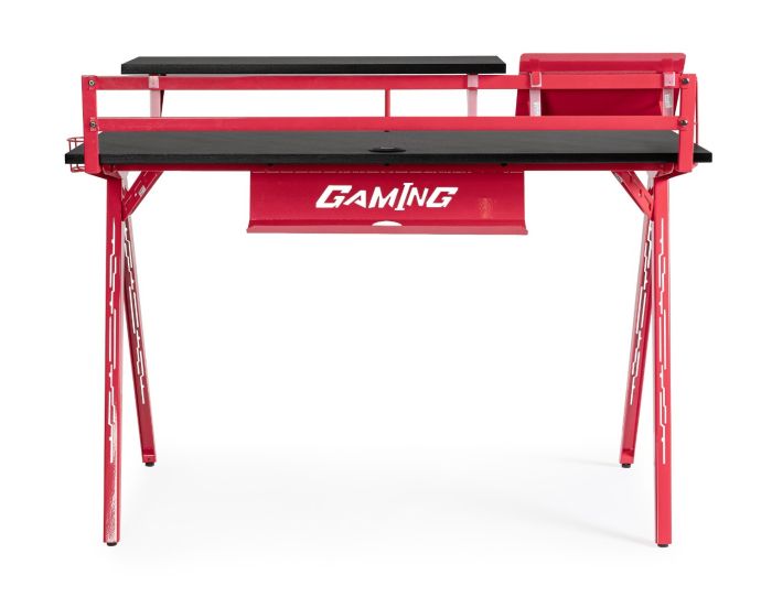 Mesa Escritorio Gaming Acero Rojo Negro, 135'5 Cm