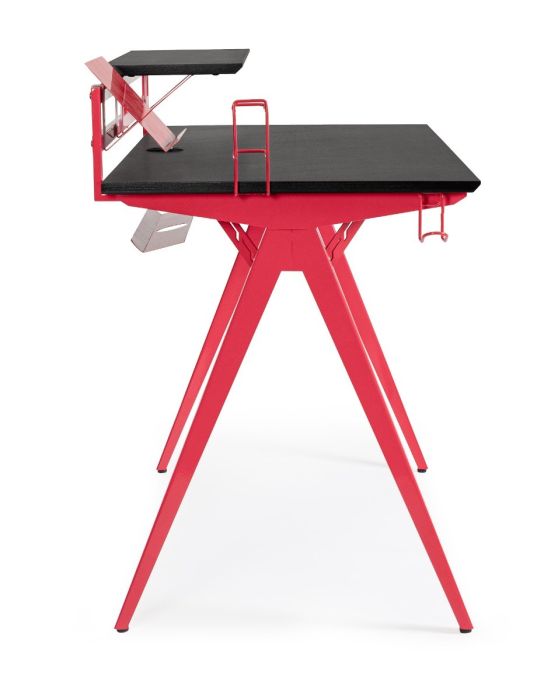 Mesa Escritorio Gaming Acero Rojo Negro, 135'5 Cm