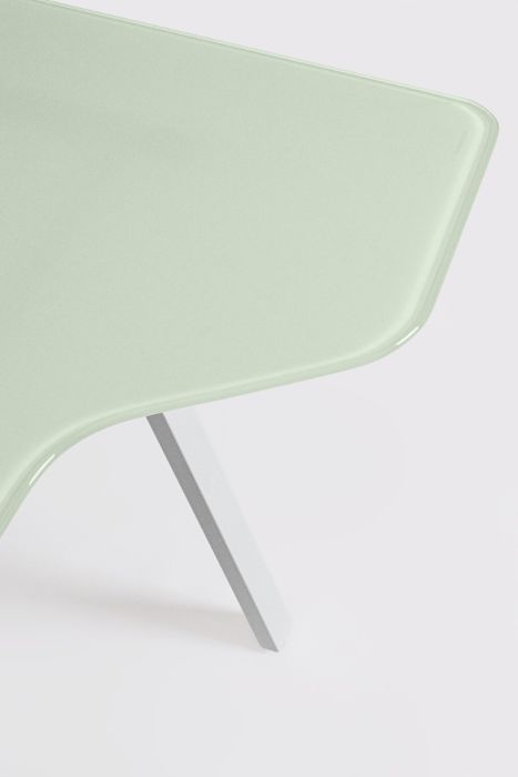 Mesa Escritorio 3 Cajones Vidrio Templado Acero Blanco Natural, 150'5 Cm