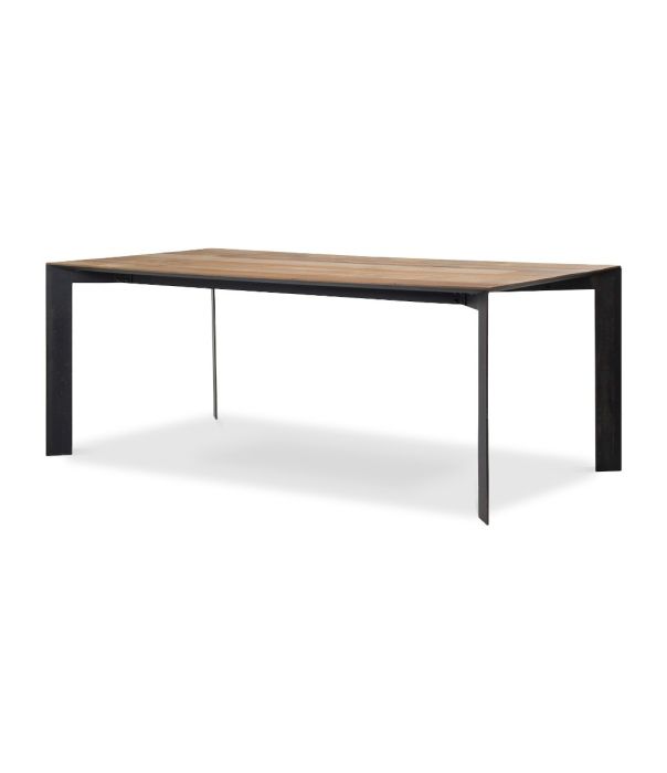 Mesa Comedor Madera Teca Reciclada Acero Lacado