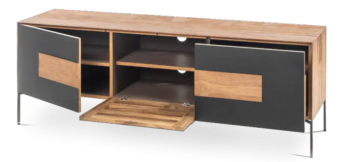 Mueble TV para Salón New Zen 2 Puertas 1 Cajón Baldas Interiores, 167 Cm