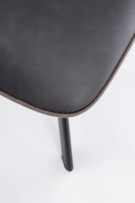 Silla Símil Piel Negro Acero, 44 Cm