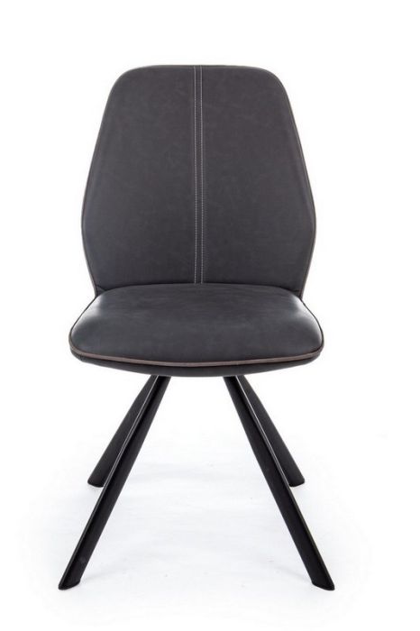 Silla Maxwell Símil Piel Negro Acero, 44 Cm