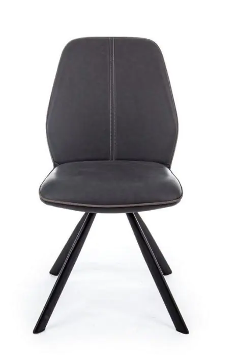 Silla Maxwell Símil Piel Negro Acero, 44 Cm