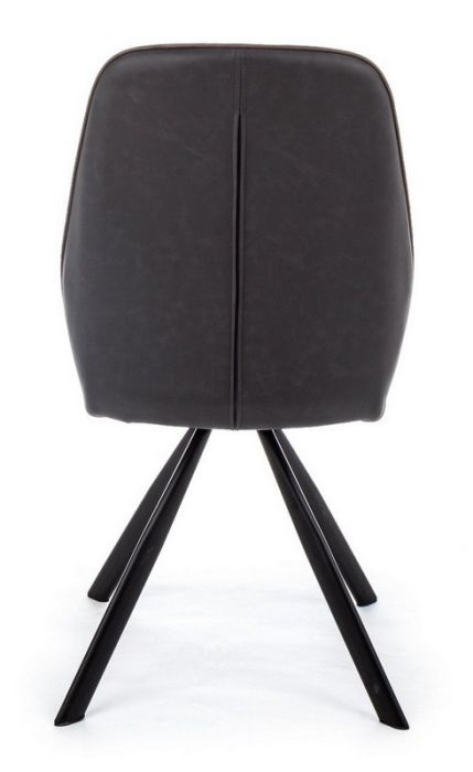 Silla Símil Piel Negro Acero, 44 Cm