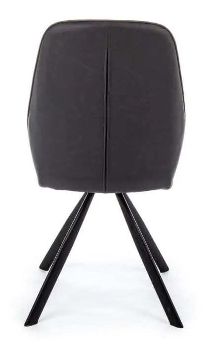 Silla Símil Piel Negro Acero, 44 Cm