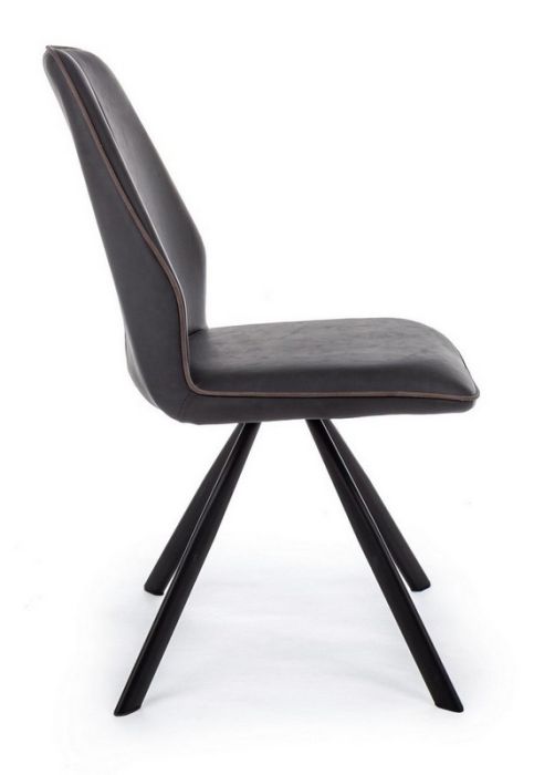 Silla Símil Piel Negro Acero, 44 Cm