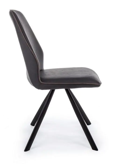 Silla Símil Piel Negro Acero, 44 Cm