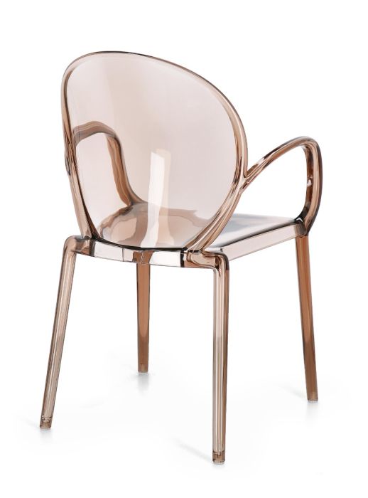 Silla Policarbonato Color Café Transparente, 58 Cm