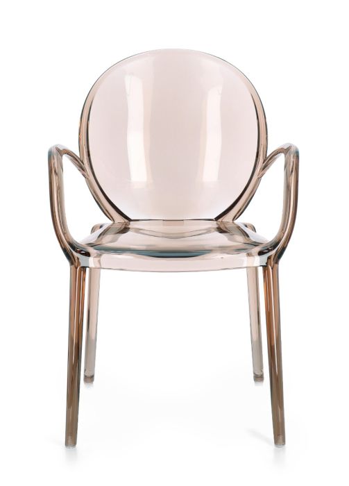 Silla Policarbonato Color Café Transparente, 58 Cm