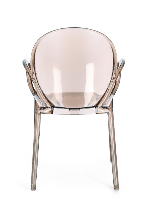Silla Policarbonato Color Café Transparente, 58 Cm