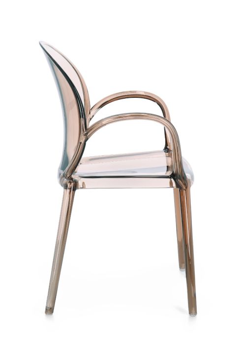 Silla Policarbonato Color Café Transparente, 58 Cm