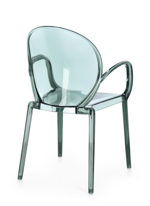 Silla Policarbonato Verde Transparente, 58 Cm