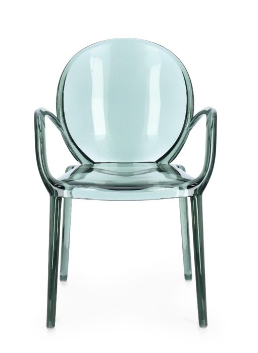 Silla Policarbonato Verde Transparente, 58 Cm